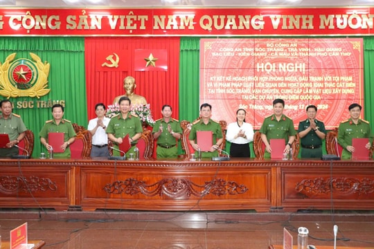 Công an 7 tỉnh thành vùng ĐBSCL phối hợp chống khai thác cát trái phép