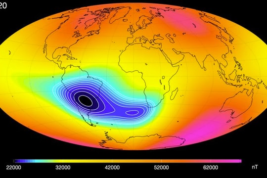 NASA lo lắng trước việc vùng lõm dị thường trên Trái đất tách đôi