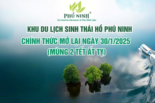 Khu du lịch sinh thái Hồ Phú Ninh chính thức mở lại ngày 30.1.2025