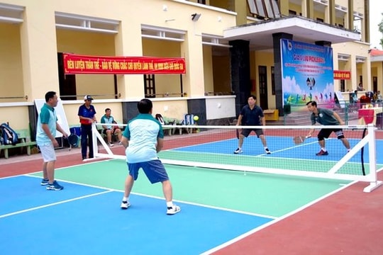 Sôi nổi giải giao lưu Pickleball Bộ đội Biên phòng tỉnh An Giang