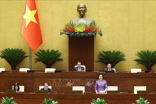 Quốc hội họp toàn thể tại hội trường, thảo luận một số dự án luật