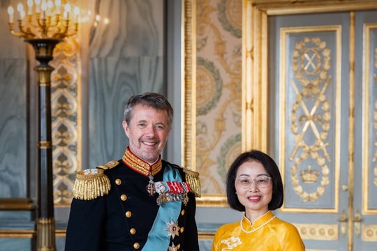 Đại sứ Nguyễn Lê Thanh trình quốc thư lên Nhà vua Đan Mạch Frederik X