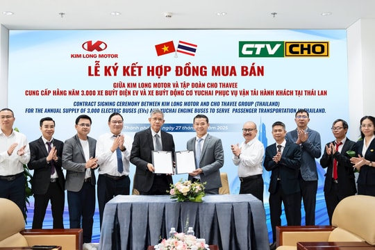 Kim Long Motor hợp tác với Tập đoàn Cho Thavee cung cấp 3.000 xe buýt điện EV và động cơ Yuchai
