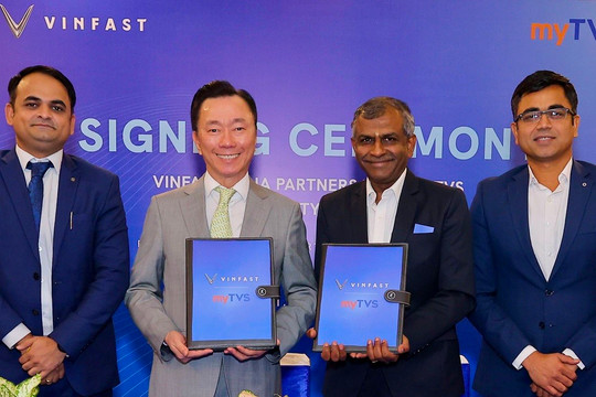 Vinfast hợp tác với myTVS phát triển mạng lưới dịch vụ hậu mãi toàn diện tại Ấn Độ