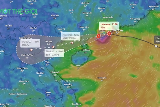 Cập nhật hướng di chuyển của bão số 3