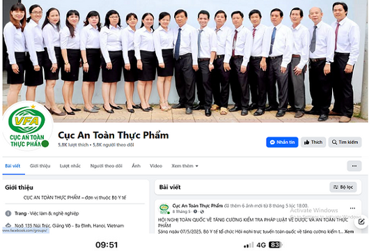 Cục An toàn thực phẩm bị giả mạo trên mạng xã hội