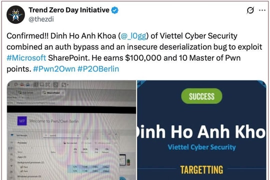 Microsoft điều tra vụ hacker tấn công lỗ hổng SharePoint sau khi Viettel cảnh báo trước 2 tháng