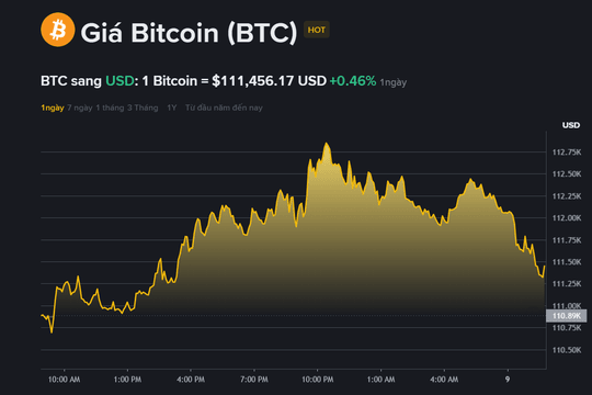Giá Bitcoin hôm nay 9.9: Dù vượt 112.000 USD, tâm lý thị trường vẫn thận trọng