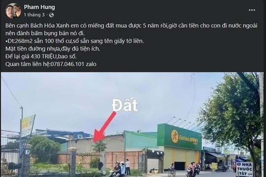 Cẩn thận với lời rao đất giá rẻ 'gần Bách Hóa Xanh'