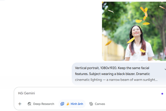 Câu lệnh tạo ảnh chân dung nền đỏ bằng AI trên Gemini cực dễ