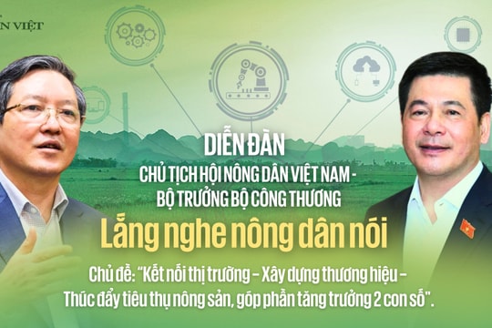Diễn đàn 'Chủ tịch Hội Nông dân và Bộ trưởng Công Thương - Lắng nghe nông dân nói' kỳ vọng hóa giải nút thắt tiêu thụ nông sản