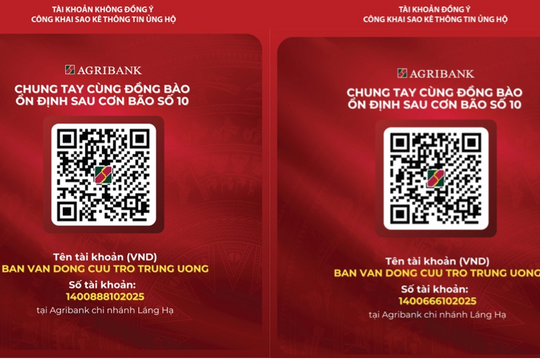 MTTQ Việt Nam mở tài khoản tại Agribank tiếp nhận ủng hộ đồng bào bị ảnh hưởng bão số 10
