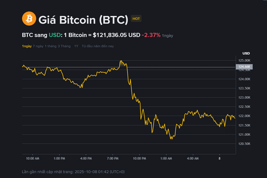 Giá Bitcoin hôm nay (8.10): Đà tăng nóng chững lại