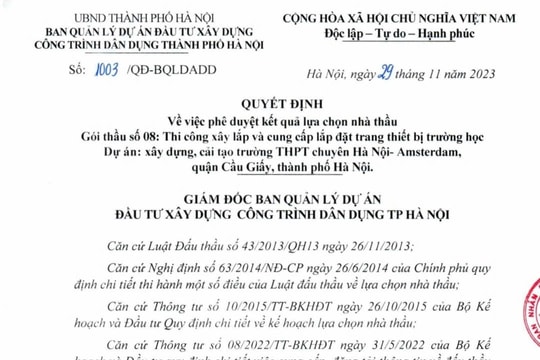 Trường Hà Nội – Amsterdam được rót trăm tỉ vẫn xập xệ: Liên danh 4 nhà thầu thi công gồm những cái tên nào?
