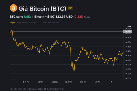 Giá Bitcoin hôm nay 4.11: Lao dốc không phanh, nguy cơ giảm về 98.500 USD