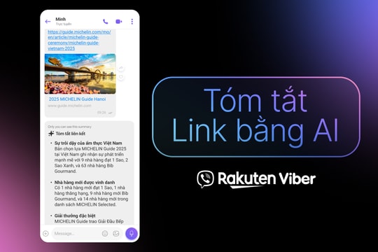Nhiều tiện ích trong tính năng tóm tắt link trên khung chat của Viber