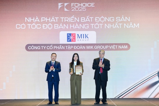 MIK Group được vinh danh 'Nhà phát triển bất động sản có tốc độ bán hàng tốt nhất năm'