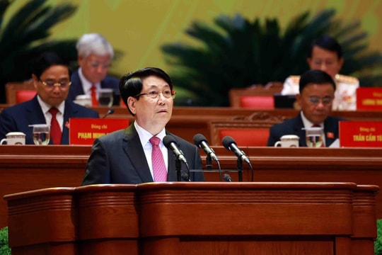 Chủ tịch nước Lương Cường trình bày Diễn văn khai mạc Đại hội XIV của Đảng