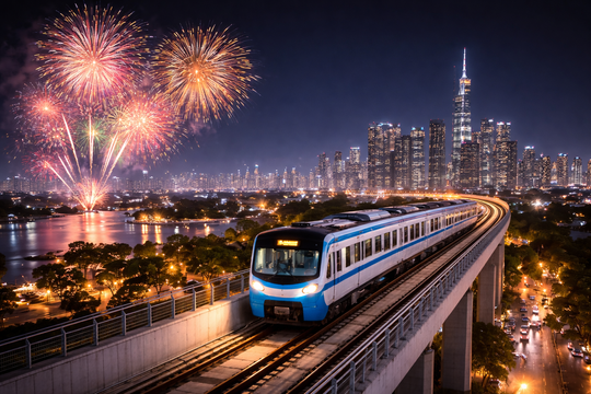 Lên tàu Metro đón giao thừa xem pháo hoa miễn phí vé