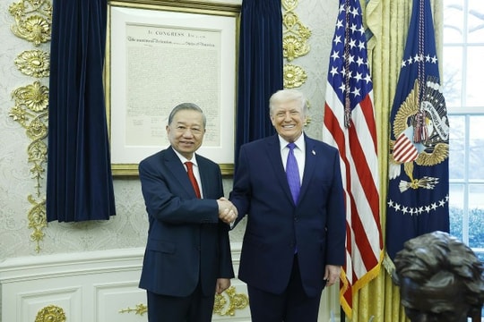 Tổng Bí thư Tô Lâm gặp Tổng thống Mỹ Donald Trump, trao đổi hợp tác thương mại, khoa học - công nghệ