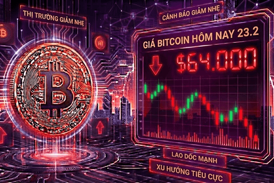 Giá Bitcoin hôm nay 23.2: Lao dốc xuống mốc 64.000 USD, giữ vững hay trượt sâu?