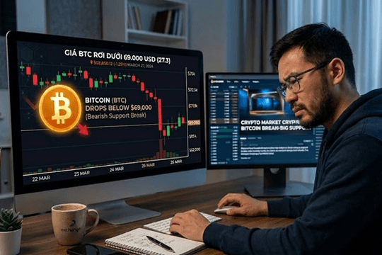 Giá Bitcoin hôm nay 27.3: Giảm dưới 69.000 USD, lực mua đang yếu dần?