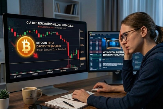 Giá Bitcoin hôm nay 28.3: Về sát 66.000 USD, thị trường crypto điều chỉnh mạnh