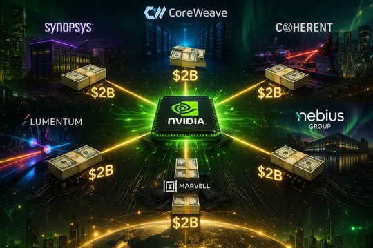Nvidia rải đều 2 tỉ USD vào 6 công ty, củng cố đế chế AI