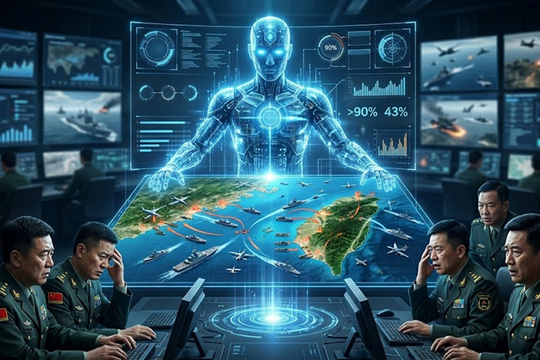 AI Trung Quốc thắng chỉ huy quân sự trong kịch bản eo biển Đài Loan
