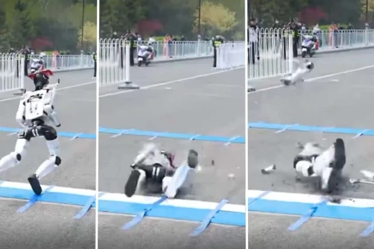 Robot hình người 'vỡ vụn', co giật sau cú ngã trong bài test bán marathon