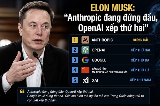 Elon Musk: Anthropic đang đứng đầu, OpenAI xếp thứ hai