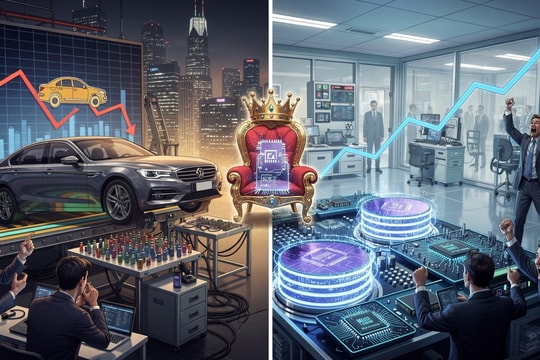 Sản xuất chip nhớ đe dọa ngôi vương ngành ô tô trên sàn chứng khoán