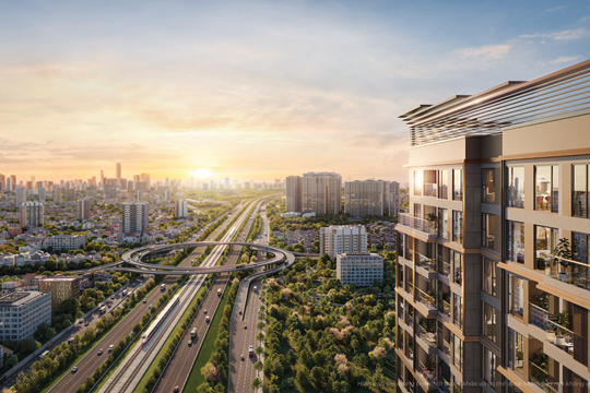 Lợi thế tầm nhìn của tòa S3 tại 'mặt tiền vàng' Đại lộ Thăng Long
