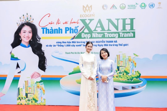 Cuộc thi vẽ tranh 'Thành phố xanh - Đẹp như trong tranh' cùng Hoa hậu Nguyễn Thanh Hà