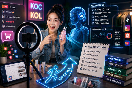 AI đang thay đổi nghề livestream: KOC, KOL cần học thêm gì để không bị bỏ lại phía sau?