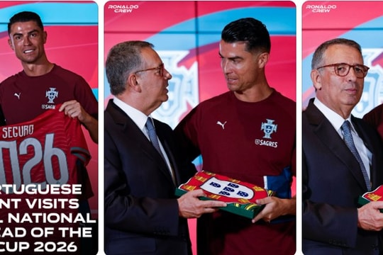 Ronaldo nhận quốc kỳ: Bồ Đào Nha gửi gắm chiếc cúp còn thiếu
