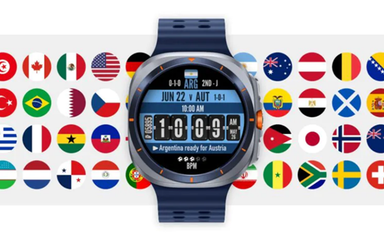 Giao diện đồng hồ thông minh không thể thiếu mùa World Cup