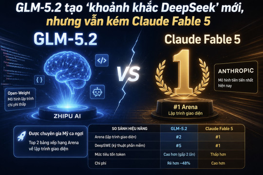 GLM-5.2 tạo 'khoảnh khắc DeepSeek' mới, nhưng vẫn kém Claude Fable 5