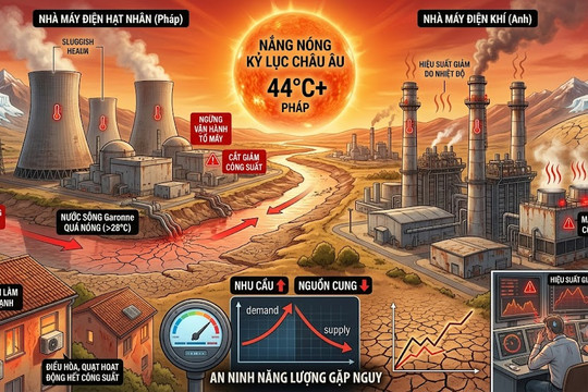 Nắng nóng kỷ lục khiến các nhà máy điện cũng ‘quá nhiệt’