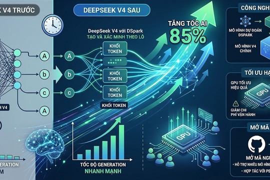DeepSeek nâng cấp mô hình V4 với công nghệ DSpark, tăng tốc AI thêm 85%