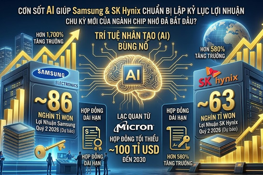Cơn khát chip nhớ giúp Samsung và SK Hynix chuẩn bị lập kỷ lục lợi nhuận