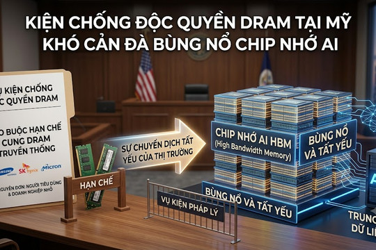 Kiện chống độc quyền DRAM tại Mỹ khó cản đà bùng nổ chip nhớ AI