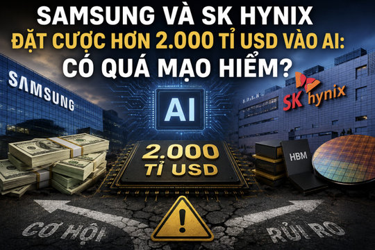 Samsung và SK Hynix đặt cược hơn 2.000 tỉ USD vào AI: Có quá mạo hiểm?