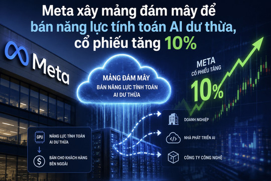 Meta xây mảng đám mây để bán năng lực tính toán AI dư thừa, cổ phiếu tăng 10%