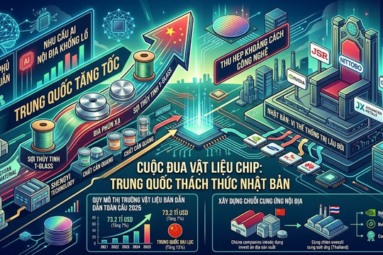 Trung Quốc tăng tốc làm chủ vật liệu bán dẫn, thách thức vị thế Nhật Bản