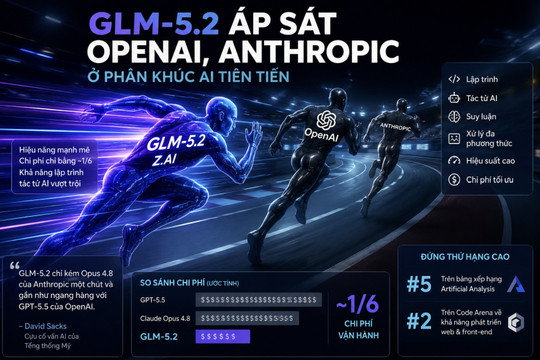 GLM-5.2 của Z.ai áp sát OpenAI, Anthropic ở phân khúc AI tiên tiến
