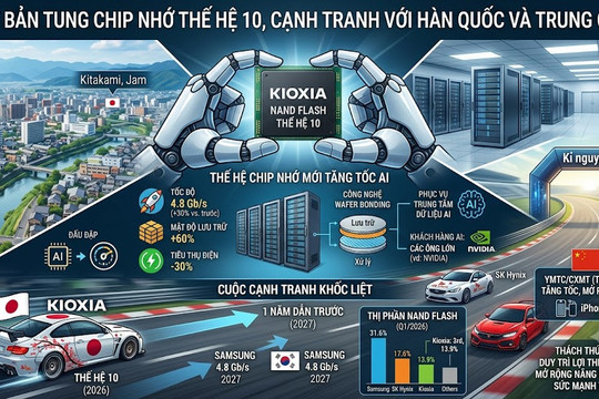 Nhật tung chip nhớ thế hệ 10, cạnh tranh với Hàn Quốc và Trung Quốc