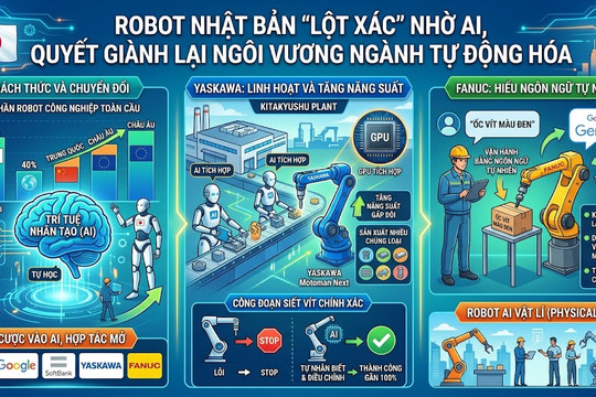 Robot Nhật Bản ‘lột xác’ nhờ AI, quyết giành lại ngôi vương ngành tự động hóa