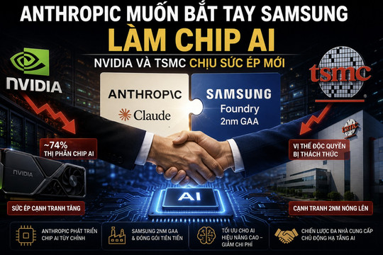 Anthropic muốn cùng Samsung làm chip AI, Nvidia và TSMC chịu sức ép mới