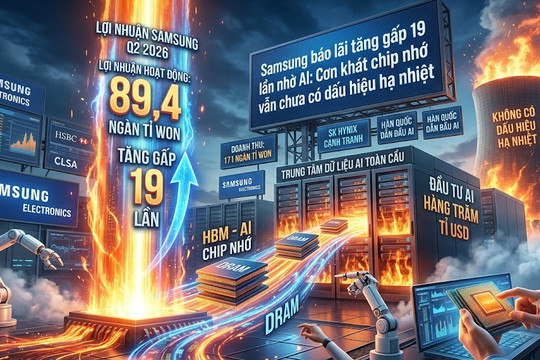 Samsung báo lãi tăng gấp 19 lần nhờ cơn khát chip nhớ
